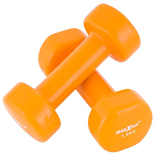 MAXXIVA® Hantelset Kurzhanteln Vinyl Stahlkern Fausthanteln Gymnastikhanteln Sport Krafttraining Fitness Gewicht Farbe wählbar