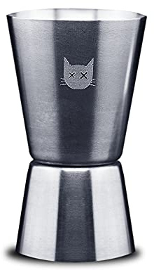 BÖSER KATER Jigger | Cocktailmessbecher mit hochwertiger Böser Kater Gravur | Perfekt für das Mixen besonderer Cocktails | Hochwertiges Bar Zubehör | 30 ml / 15 ml