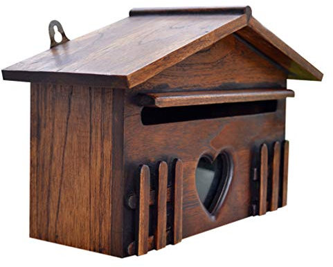 Milisten Boîte Aux Lettres Murale Bois Étanche Pluie Boîte Aux Lettres Créative pour Maison Et Entreprise Bois