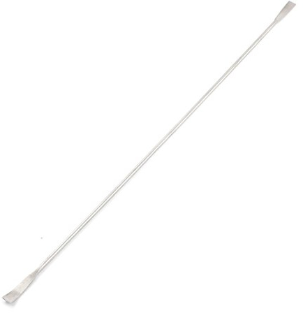 Ruilogod Acero inoxidable de doble cabeza Reactivo Laboratorio de laboratorio Espátula 35 cm de largo