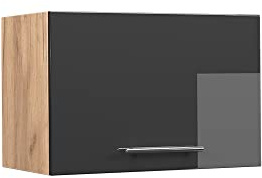 Vicco Hängeschrank Fame-Line, Anthrazit Hochglanz, 60 cm | MDF-Front · Soft-Close · Tiefe – 34,1 cm · Metallgriffe · 1 Einlegeboden