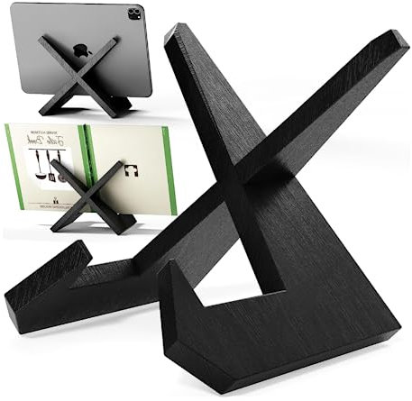 Recipe Book Stand for Cookbook, Wooden Kitchen iPad and Book Holder for Display Stand, Cook Book Stand for Reading Hands Free