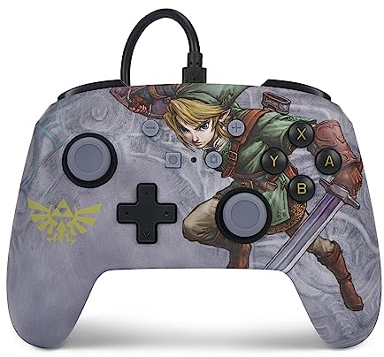 PowerA Enhanced Wired Controller for Nintendo Switch and Oled Model, Advance Gaming Buttons, 3.5mm Stereo Jack and Anti-Friction Rings, Officially Licensed: Valiant Link