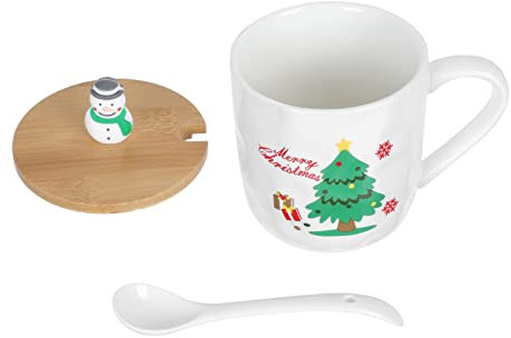 BESTonZON Weihnachtstassen Aus Keramik Dekorative Weinachtsbecher Für Zuhause Mit Praktischem Fassungsvermögen Und Wärmeisolierender Funktion
