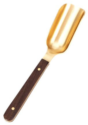 Cucharilla de té china de latón puro, mango de madera, accesorio de té, Kongfu portátil