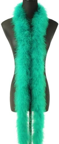 2m 8cm Federboa Truthahnfedern Boa,Flauschige Plüsch-Feder Boa Federstola Federschal Federgirlande für Weihnachtsbaum Hochzeit Basteln Burlesque Karneval Party 20er Jahre Kostüm Deko,ca. 20g Grün