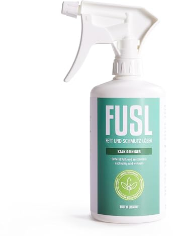FUSL Kalkreiniger Spray 500ml - Universal Entkalker für Bad, Küche & Sanitär - anwendbar auf Oberflächen wie Armaturen, Fliesen, Waschbecken, Duschwände, Toiletten, Wasserkocher und Küchengeräte