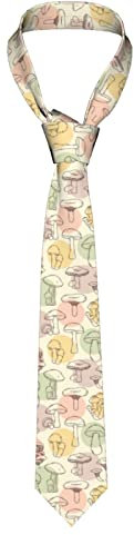 Oudrspo Trachtenkrawatte mit handgezeichneten Doodle-Pilzen, Urlaubskrawatte, lässige traditionelle Krawatte, weiche Krawatte für formelle Geschäfts- und Arbeitsabschlüsse