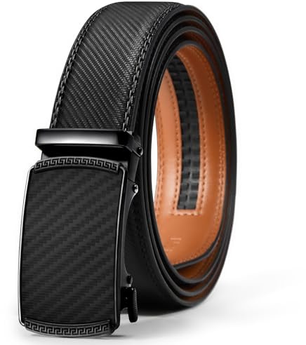 Vatan Men's Belt Leather Ratchet Belt for Men Dress Casual Every Day | 1 3/8 With Adjustable Buckle,Trim to Fit,Smooth Sliding,Holeless Understated Elegance,Formal Suits, Casual Jeans, Gift Boxed