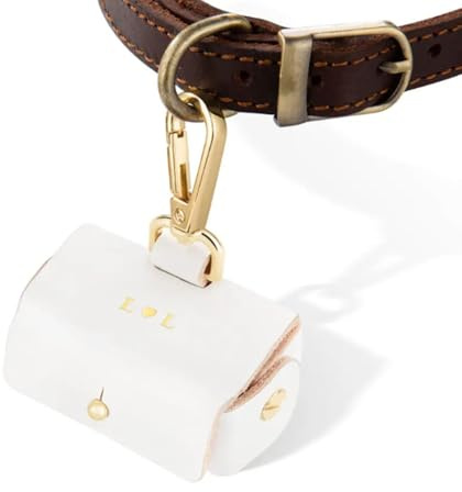 Crevyteg Hochzeitsringträgertasche für Hundehalsband, Leder Hunderingträger Beutelhalter, Hochzeitsring Kissenbox für Haustiere, Hundehalsband, Hochzeitsring Aufbewahrungsbox für Verlobung, Weiß