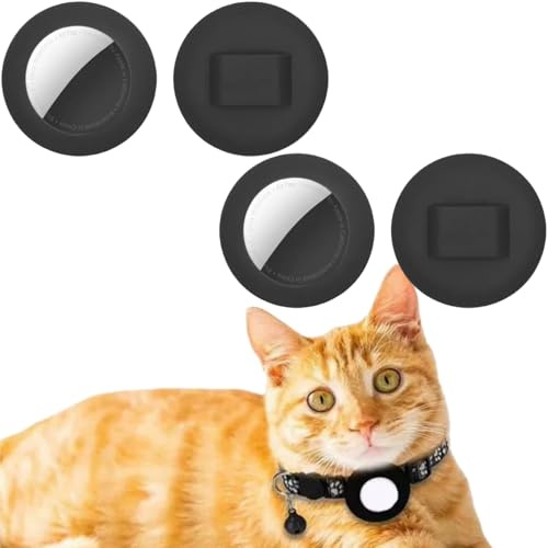 Collare Per Gatti Compatibile Per Airtag,2pcs Compatibile Airtag Collare per Animali Domestici,Collare Gatto,Collare per Gatti Gatto Posizionamento,Collari Tracker Leggeri per Gatti