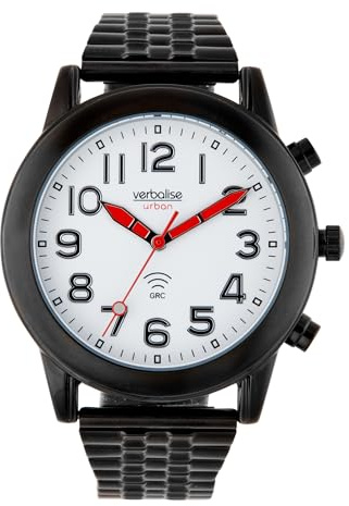 Men's Radio-Controlled Talking Watch, Speaks Time & Date, 2 Year Guarantee, Limited Edition Design. UK's No1 for Quality Service and Choice. Mens Urban Talking Watch (VMRC-101EBK)