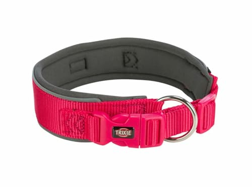 TRIXIE Premium Halsband, extra breit, M–L: 40–48 cm/40 mm, Fuchsia/Grafit