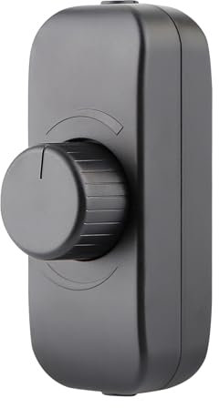 LED Dimmer Switch 1 Gang: Inline Dimmer Switch with Rotary Control Trailing Edge Dimmer Switches Rated 3-100W for Home and RV Use For Dimmable LED Lamps, and Halogen Bulbs（ Black Arc）