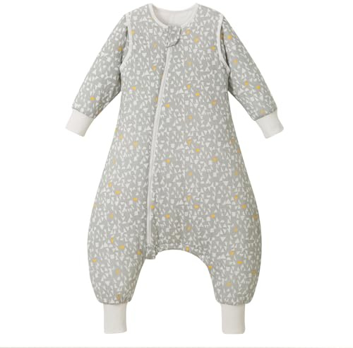 Nivolltha 2.5 TOG abnehmbaren Langärmeln Baby Schlafsack mit Füßen, 100% Baumwolle Winter Schlafsack mit Beinen für Kleinkinder, Grafik, Größe M
