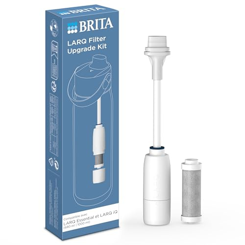 BRITA LARQ Kit de mise à niveau avec filtre, incl. 1 filtre à eau – Kit de démarrage filtre à eau pour gourdes BRITA LARQ Essential (680 ml et 1 000 ml) - réduit des micro‑impuretés