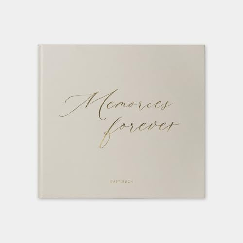 Odernichtoderdoch Hochzeits-Gästebuch Memories forever, Erinnerungsbuch mit 35 Frage-Doppelseiten, Platz für Fotos und Gedanken, Hochzeits-Geschenk, Goldfolienprägung, Hardcover, 10 Blanko-Seiten