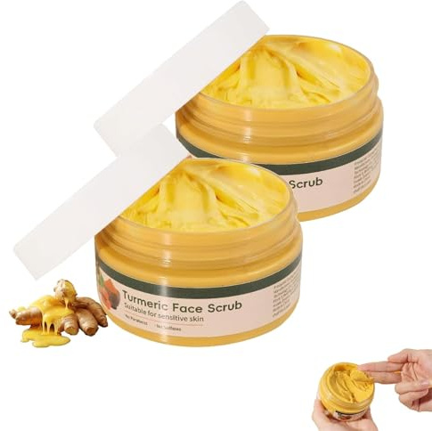 Gesichtspeeling für Gesicht und Körper, Kurkuma-Peeling-Creme, reduziert stumpfe Haut und entfernt Mitesser, für alle Hauttypen geeignet