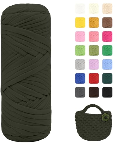 Maxee 200g T-Shirt Garn – 1 er Pack (je 200g/75m), Weiches Beilaufgarn zum Häkeln & Stricken – Farbintensiv & pflegeleicht, Ideal für Häkeltaschen/Körbe/Teppiche DIY Projekte, Handarbeiten und Deko