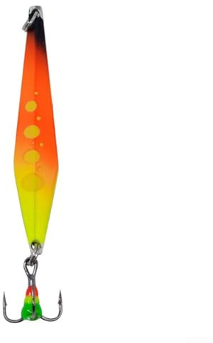 Oniissy Juego de cucharas de metal para pesca en hielo de 5,5 cm, 5 g, para pesca de invierno, señuelo ruso de lubina con diseño de cuerpo en forma para grandes depósitos y aguas activas