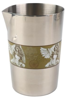Stainless Steel Cocktail Mixing Glass, Decorative Vintage Cocktail Mixing Cup Bartending Cup Drink Mixer for Bar Home Use (L tipo 1)