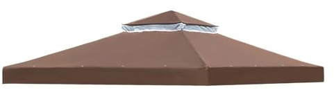 Pavillon-Abdeckung | 3 x 3 m strapazierfähiges, wasserdichtes Doppeldach - Ersatz-Pavillonabdeckung für die Terrasse | Für Außenbereich, Garten, Pool, Grill, Camping, Picknick, Party
