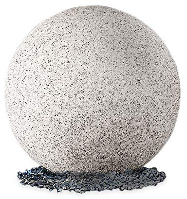 LED Leuchtkugel Gartenlampe 30cm in Natur-Stein Optik für Außen IP65 mit OSRAM 10W E27 LED warmweiß Kugelleuchte inkl. 3m Kabel