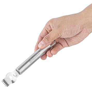 Restaurantware Met Lux Citrus Zester 1 Multi-Purpose Channel Knife - Ergonomic Grip Hanging Loop Stainless Steel Lemon Peeler Corrosion-Resistant For Kitchens And Bars