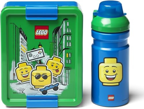 LEGO Iconic Lunch-Set. Brotdose & Trinkflasche, Junge, blau