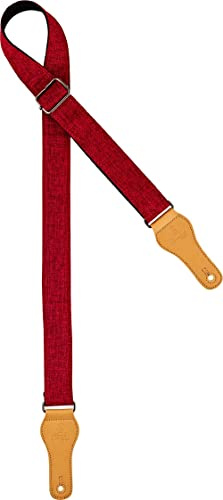 Ortega Guitars Ukulele Gurt Verstellbar - Casual Series - Baumwolle, Rot (OCS-250U) | Länge verstellbar, für Banjolele, Guitalele, Mandoline, Ukulele