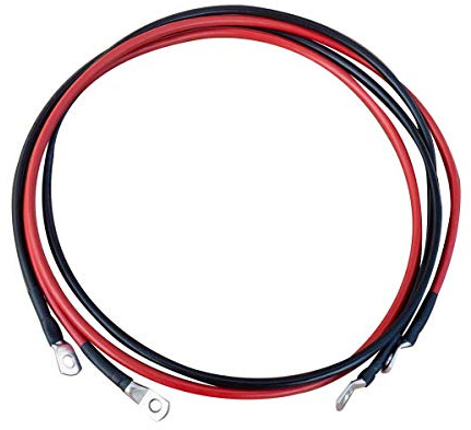ECTIVE Batteriekabel - M8/M8, 1,5m, rot/schwarz, Kupfer, 16 mm² - Massekabel, Batterieladekabel, Stromkabel mit Ringösen für 12V Motorrad Batterie, Versorgungsbatterie, Traktionsbatterie