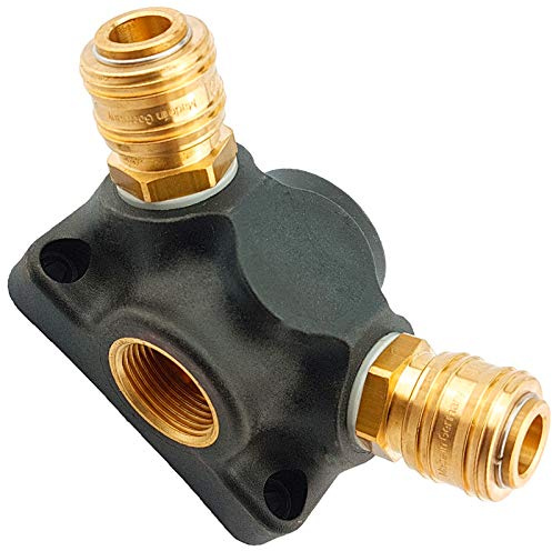 Qualitäts Druckluft Kupplung Stecker Verteiler Wanddose | Wunschausführung auswählen - 2-fach Kupplung mit 1/2 Zoll Innengewinde | Kunststoff Wanddose