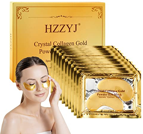 (10 Paires)24K Gold Powder Masque Pour Les Yeux CollagèNe, Coussinets De Gel Sous Les Yeux Pour Les Cernes, Anti-Rides, Les Yeux GonfléS, Soins De La Peau, Hydratant
