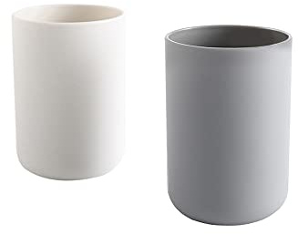 wongwongcat Cup 10.5oz, Japanese-Style Unbreakable Reusable Drinking Cups Set of 2 Colors, Plastic Toothbrush Cup Tumbler 300ml, Dishwasher Safe