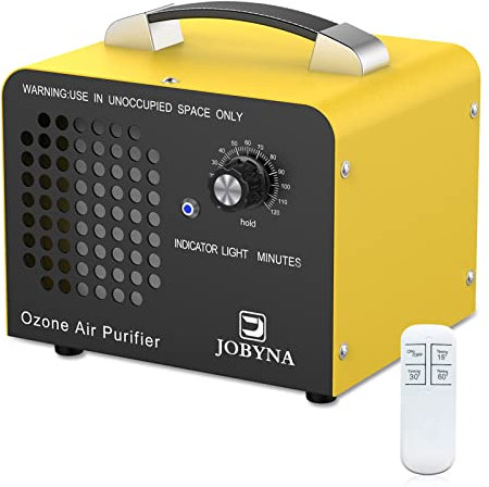 JOBYNA Ozongenerator Auto mit Fernbedienung 10,000mg/h, Tragbar O3 Ozon-Luftreiniger Ozongerät mit Timer, Geruchskiller Geruchsentferner für Zimmer, Büro, Garage, Autos, Rauch und Haustiere
