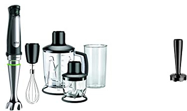 Braun MQ7045X MultiQuick 7 Minipimer Mixer ad Immersione con 4 accessori, 1.000 watt, Plastica, Nero & Accessorio Schiacciapatate - Accessorio per Frullatore a Immersione, Nero