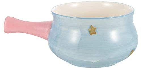 SOESFOUFU Milchtopf Aus Edelstahl Mit Ausguss Multifunktions Kochtopf Für Babynahrung Frühstücks Schale Mit Ergonomischem Griff in Blau
