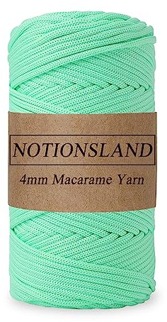 NOTIONSLAND Cordoncino in poliestere intrecciato da 4 mm, 150 m, filato di poliestere macramè, filato di poliestere elastico, per cesti all'uncinetto, borse, artigianato fai da te, decorazione della