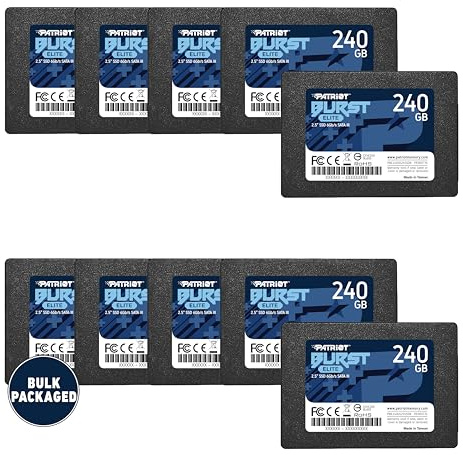 Patriot Memory Burst Elite SATA 3 SSD de 240GB de 2.5 Pulgadas Unidad de Estado Sólido Interna Paquete a Granel de 10 Unidades - PBE240GS25SSD0B