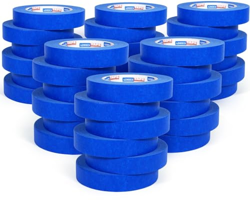ADHES Ruban De Masquage Peinture,36 Rouleaux, 24MM X 55M,Anti-UV Ruban | Crêpepour peindre, vernir, rénover, Intérieur et Extérieur