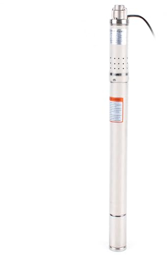 Edelstahl Tauchpumpe 0.37KW, 264.2 GPH, 180.45ft Förderhöhe, 114.83ft Tauchtiefe, für Tiefbrunnen, Bewässerung, Industrie (220V, IP65, 30dB)