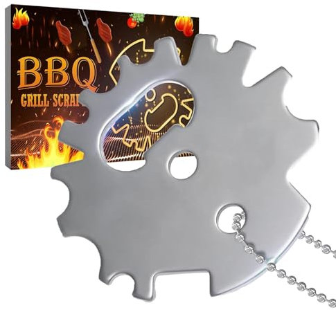 Rascador de metal para barbacoa de alto rendimiento, rascador para barbacoa, cepillo seguro, herramientas de limpieza de barbacoa, accesorios de barbacoa de acero inoxidable para barbacoas de carbón