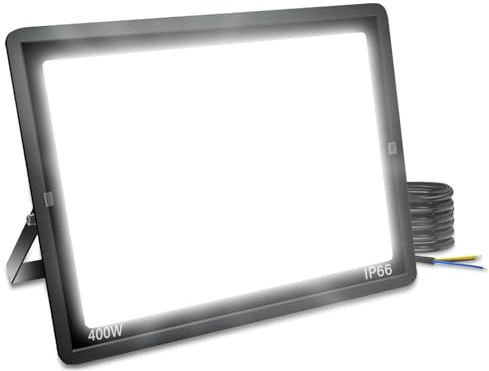 Blivrig LED Strahler Außen 400W, 6000K Kaltweiß 40000LM LED Scheiwerfer | IP66 Wasserdicht, 120° Abstrahlwinkel, 480 LEDs Superhell, Energieeffizient für Gärten, Hof, Garage, Lager, Hinterhof
