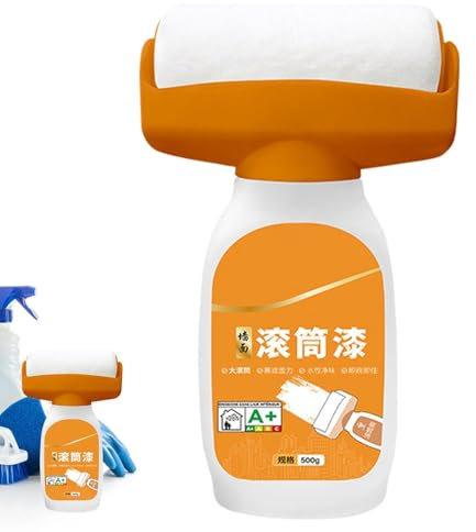 Mixnexorad Rodillo de pincel para pintar, pinceles de rodillo para paredes, Pintura de rodillo de látex de cobertura fuerte, Descontaminación de reparación de pared multifuncional tipo emulsión de