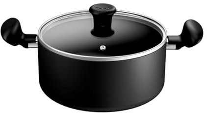 Tefal Titanium Essential Stewpot 24 cm + Lid, Non-Stick Coating, Metal Spatula Safe, Compatible with All Hobs Except Induction, B9414644