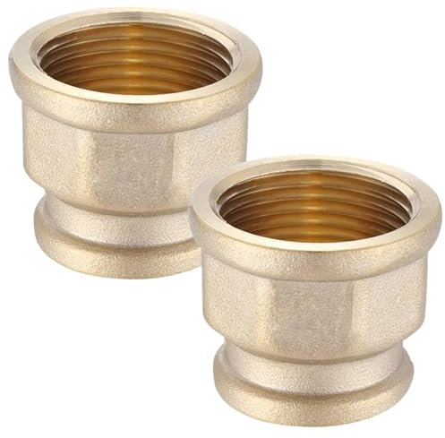 2 manicotti di riduzione da 1 filettatura interna x 1/2, filettatura interna, IG 1 pollice x IG 1/2 pollici, riduttore in ottone, rubinetti sanitari per tubo dell'acqua, acqua potabile, contenitori,