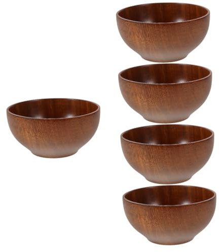 IMIKEYA 5 Pièces Saladier Bol De Fruits Bols De Fruits Bol De Service Bois Coffee