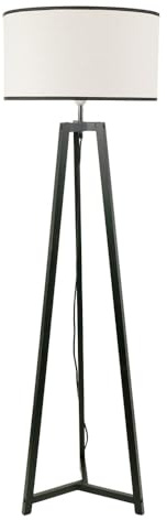 ValueLights | Natural Wood Freestanding Tripod Floor Lamp with Black Trim Drum Shade Living Room Lounge Light | Floor Lamps, Home Décor & Improvement Essential