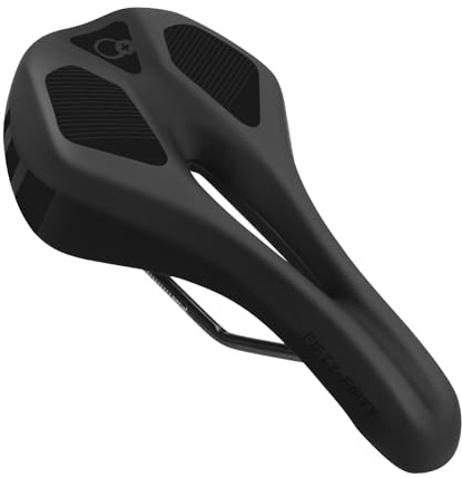 FIFTY-FIFTY Mountain Bike Saddle, Comfortable Memory Foam Padded Bicycle Seat, Breathable Waterproof Bicycle Saddle for Men and Women, Compatible with MTB, Road Bike, E-MTB