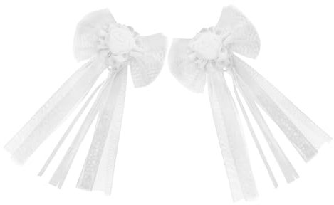 Healeved 1satz Hochzeitsautoschmuck Mit Großen Schleifen Elegante Auto-Dekoration Für Hochzeiten Teiliges Für Stühle Und Blumenschmuck